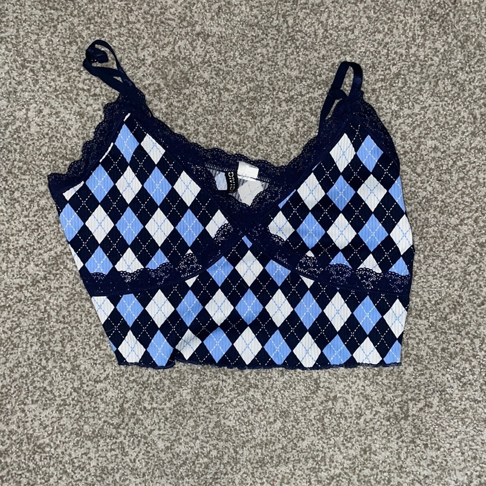 H&M Diamond Designed Cropped Top